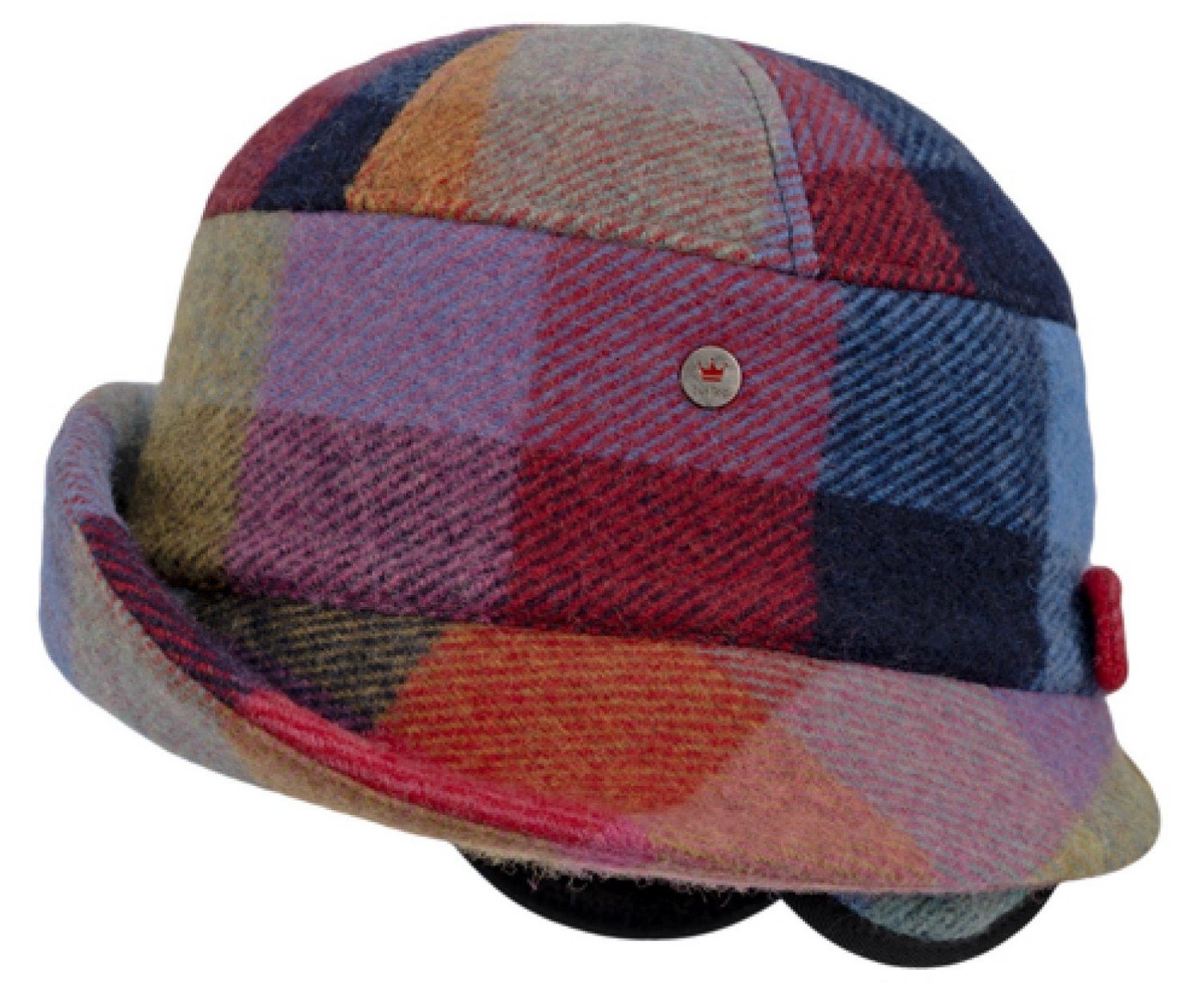 Balke Fischerhut bunt karierter Toque Winter-Stoffhut mit Ohrenklappen von Balke