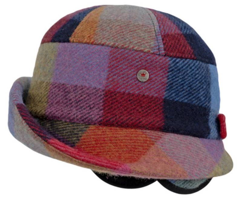 Balke Fischerhut bunt karierter Toque Winter-Stoffhut mit Ohrenklappen von Balke
