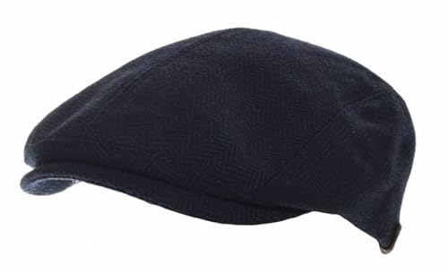 Balke Flatcap 2 part cut herringbone marine Größe 58 von Balke