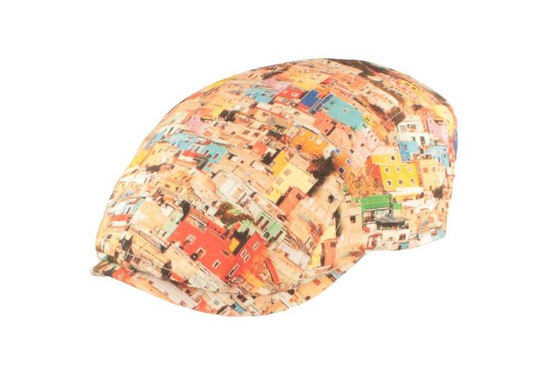 Balke Schiebermütze Flatcap 100% Baumwolle mit buntem Häuserprint von Balke