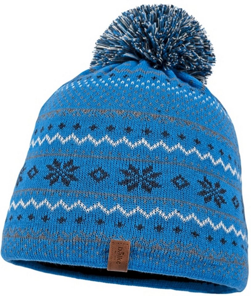 Balke Strickmütze Bommelmütze mit Eisblumen Strickmuster von Balke