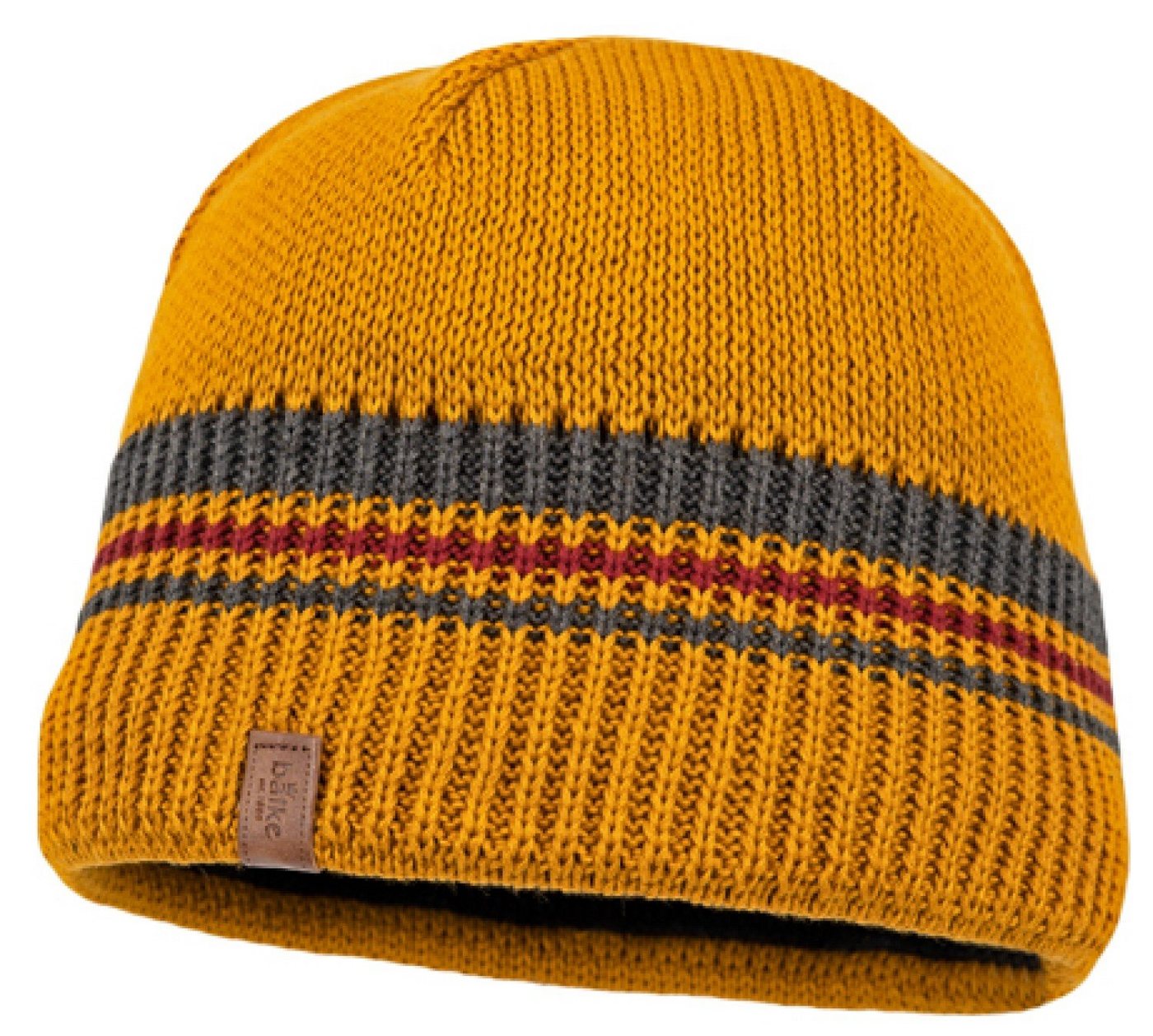 Balke Strickmütze aus Baumwoll-Mix mit Rippstrick-Rand & Streifen von Balke