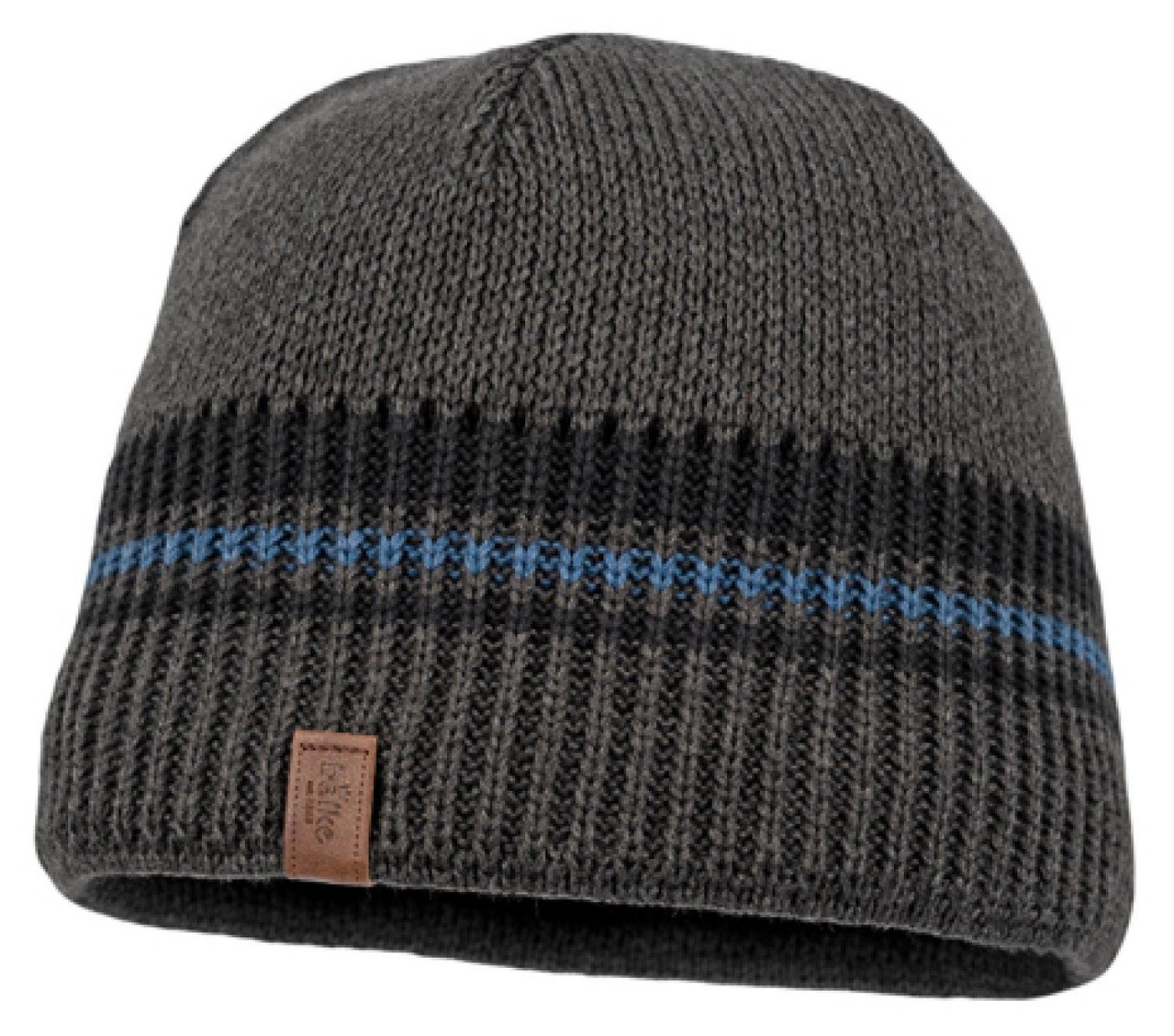 Balke Strickmütze aus Baumwoll-Mix mit Rippstrick-Rand & Streifen von Balke