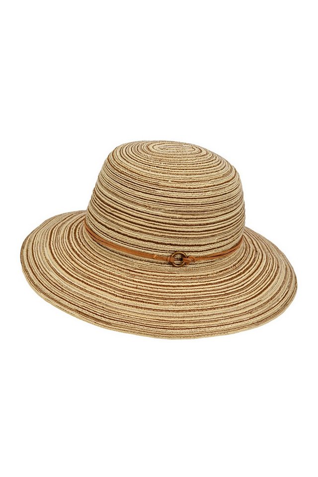 Balke Strohhut gestreift, mit feiner Kunstledergarnitur von Balke