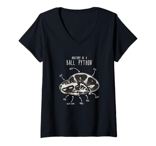 Damen Lustige Anatomie von Ball Python T-Shirt mit V-Ausschnitt Damen Lustige Anatomie von Ball Python T-Shirt mit V-Ausschnitt von Ball Python