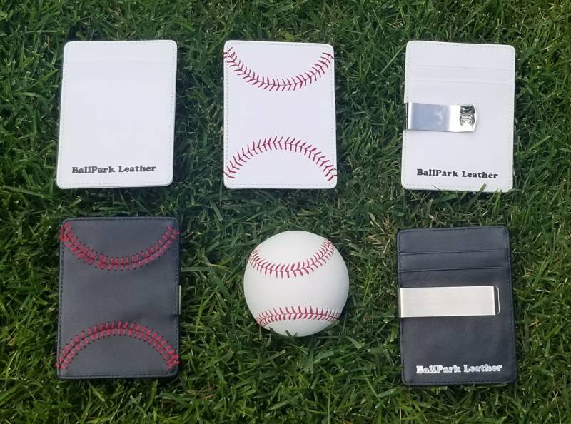Leder Baseball Naht Fronttasche Portemonnaie von BallParkLeather