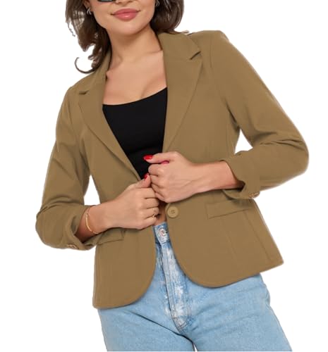 Ballandoro Blazer für Damen Jersey Halbtailliert ohne Taschen Business Outfit Damen Strickjacke für Hosenanzug Festlich Elegant Classic Design von Ballandoro