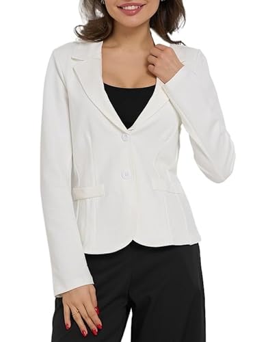 Ballandoro Blazer für Damen Jersey Halbtailliert ohne Taschen Business Outfit Damen Strickjacke für Hosenanzug Festlich Elegant Classic Design Ballandoro Blazer für Damen Jersey Halbtailliert ohne Taschen Business Outfit Damen Strickjacke für Hosenanzug Festlich Elegant Classic Design von Ballandoro