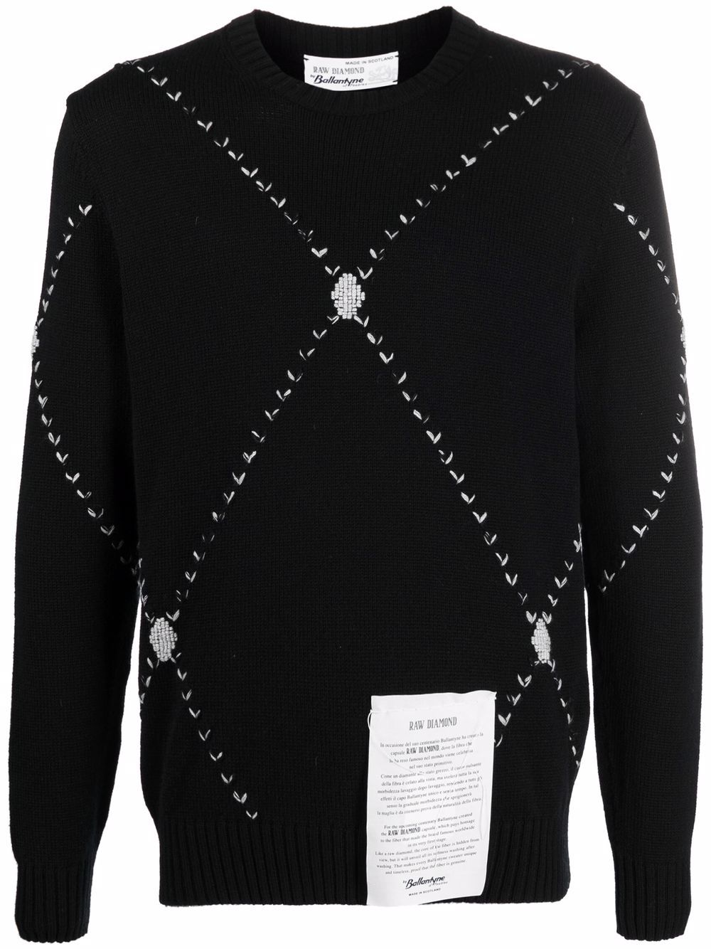 Ballantyne Kaschmirpullover mit Diamanten - Schwarz von Ballantyne