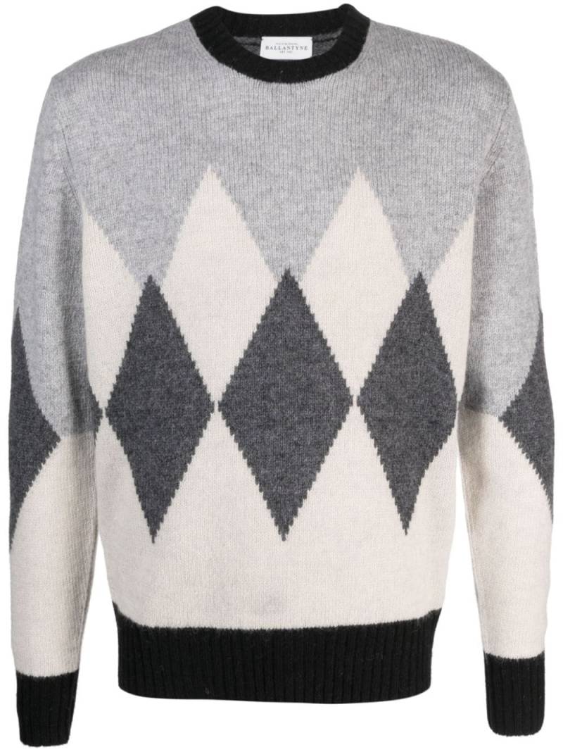 Ballantyne Pullover mit Argyle-Intarsienmuster - Grau von Ballantyne