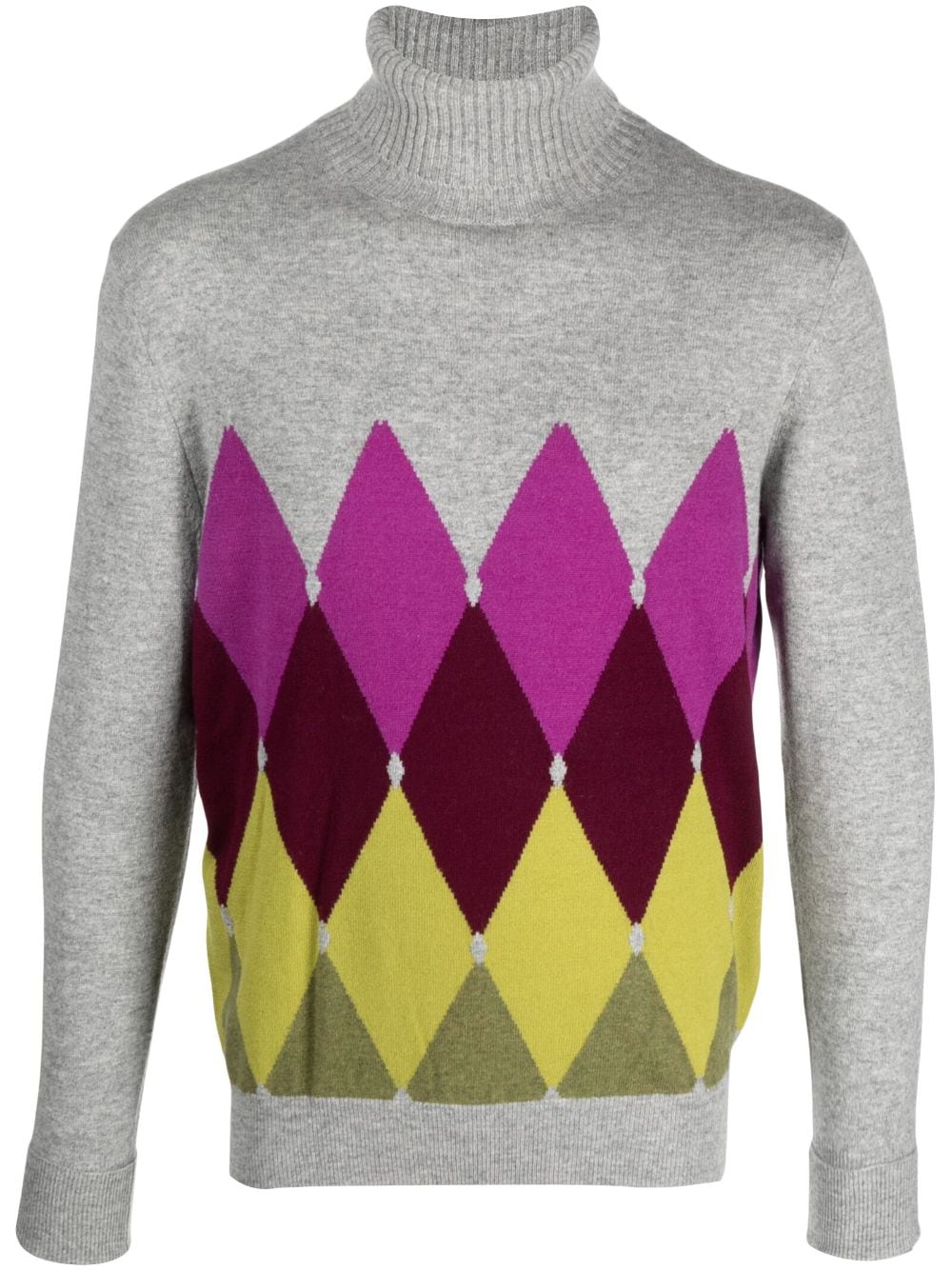 Ballantyne Kaschmirpullover mit Argyle-Muster - Grau von Ballantyne