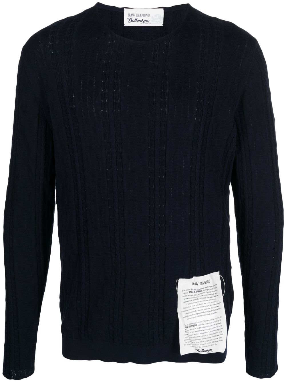 Ballantyne Pullover aus Pointelle-Strick - Blau von Ballantyne