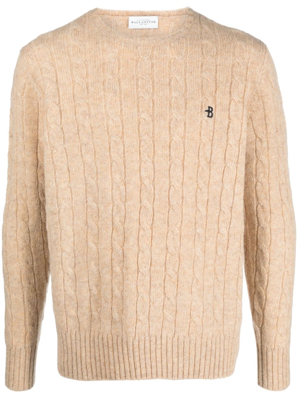 Ballantyne Bestickter Pullover mit Zopfmuster - Nude von Ballantyne