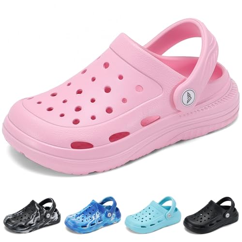 Ballaza Kinder-Clogs mit Batikfärbung für Jungen und Mädchen, leichte Wasserschuhe zum Reinschlüpfen mit Fußgewölbeunterstützung, Pink, 36 EU von Ballaza
