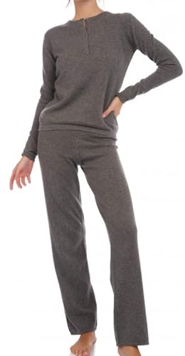 Balldiri 100% Kaschmir Damen langarm Hausanzug 2-fädig grau L von Balldiri & Windhound