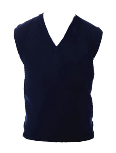 Balldiri 100% Kaschmir Herren Pullunder V-Ausschnitt 2-fädig nachtblau L von Balldiri & Windhound