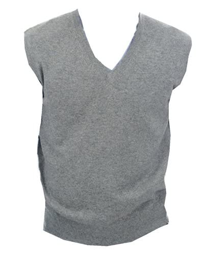 Balldiri Premium Kaschmir Herren Pullover Pullunder V-Ausschnitt 2-fädig grau XL von Balldiri & Windhound