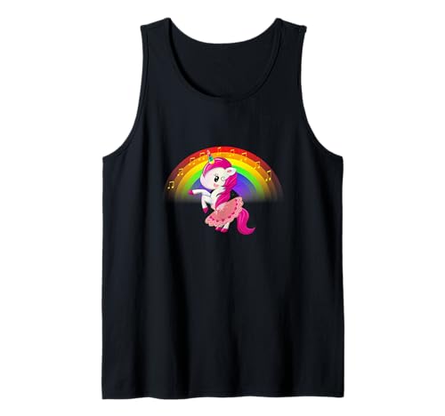 Ballett Tanz Einhorn Kinder T-Shirt Regenbogen für Mädchen Tank Top von Ballerina Einhorn Kinder Shirt