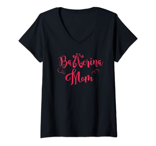 Damen Ballerina Mom T-Shirt mit V-Ausschnitt von Ballerina Mom Shirt
