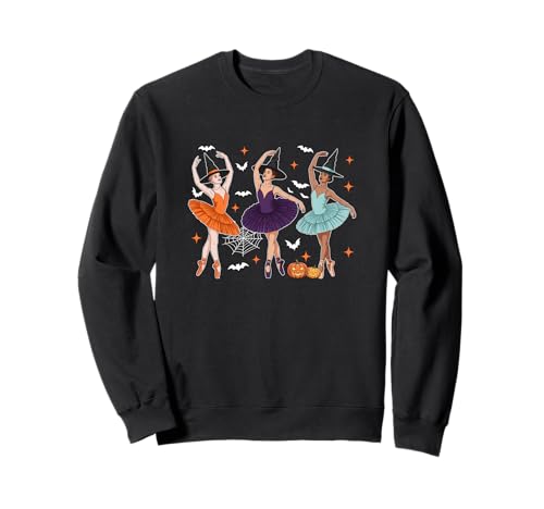 Three Cute Witches Halloween Dancing Women Afro Woman Sweatshirt von Ballet Halloween Costume