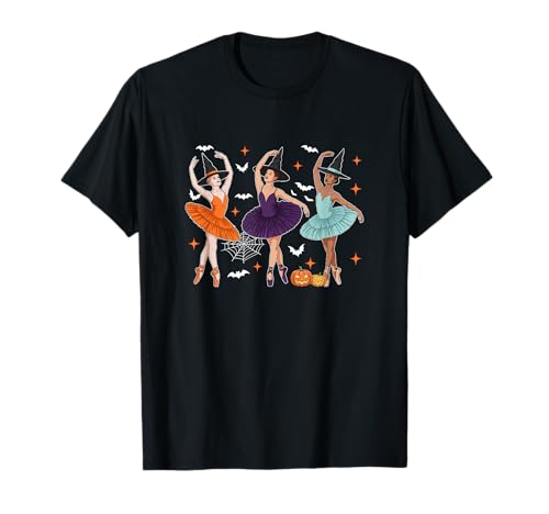 Three Cute Witches Halloween Dancing Women Afro Woman T-Shirt Three Cute Witches Halloween Dancing Women Afro Woman T-Shirt von Ballet Halloween Costume