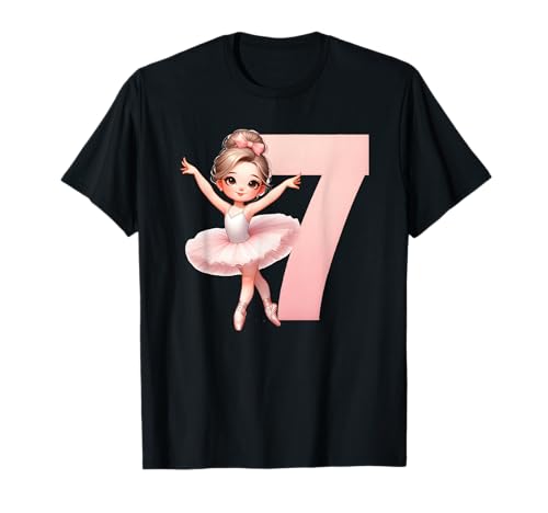 Ballerina Mädchen Tanzen Tutu Ballett Geburtstag Girly Turning 7 T-Shirt von Ballet Life Girly Dance Love Ballerinas & Co