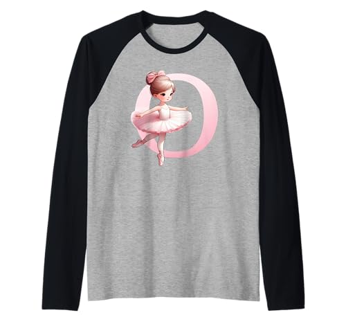 Ballerina Mädchen Tanzender Name erster Buchstabe O Girly Tutu Ballett Raglan von Ballet Life Girly Dance Love Ballerinas & Co