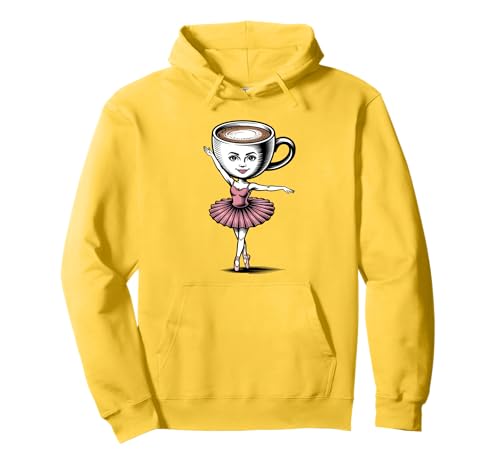 Lustiges Cappuccino Kaffee Ballerina Liebhaber Damen Koffein Pullover Hoodie von Ballett Frauen Outfit mit Cappuccino Becher Kopf