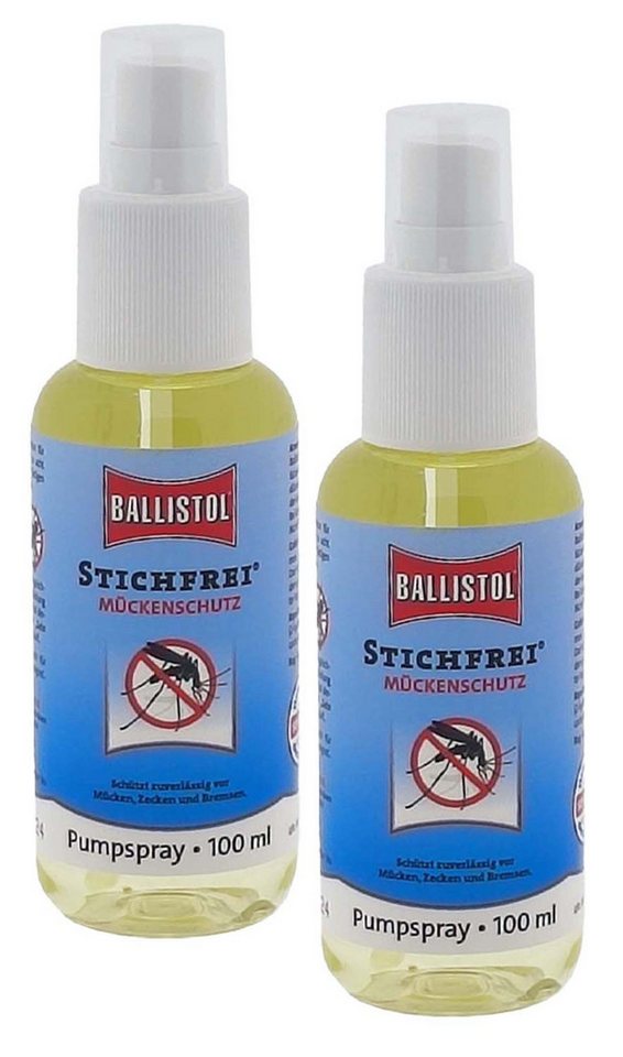 Ballistol Insektenschutz-Spray 2x Ballistol Stichfrei Pump Spray 100 ml Stück, 2-tlg., Insektenschutz Ballistol Stichfrei Mückenschutz Zeckenschutz von Ballistol