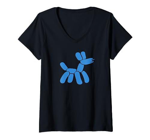 Damen Hunde-Shirt für Welpen T-Shirt mit V-Ausschnitt von Ballon Animal Shirts