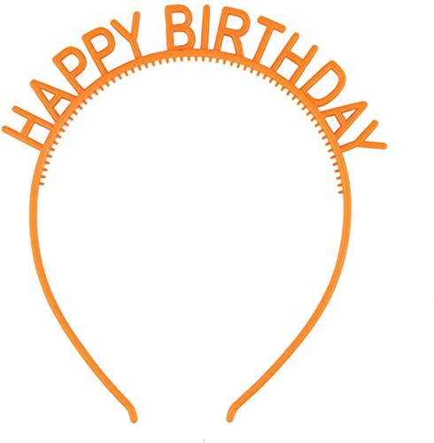 Balloonistics Orange Happy Birthday Kunststoff Mädchen Haarreifen Party Kopfbedeckung Haarband mit Zähnen 1 Stück von Balloonistics