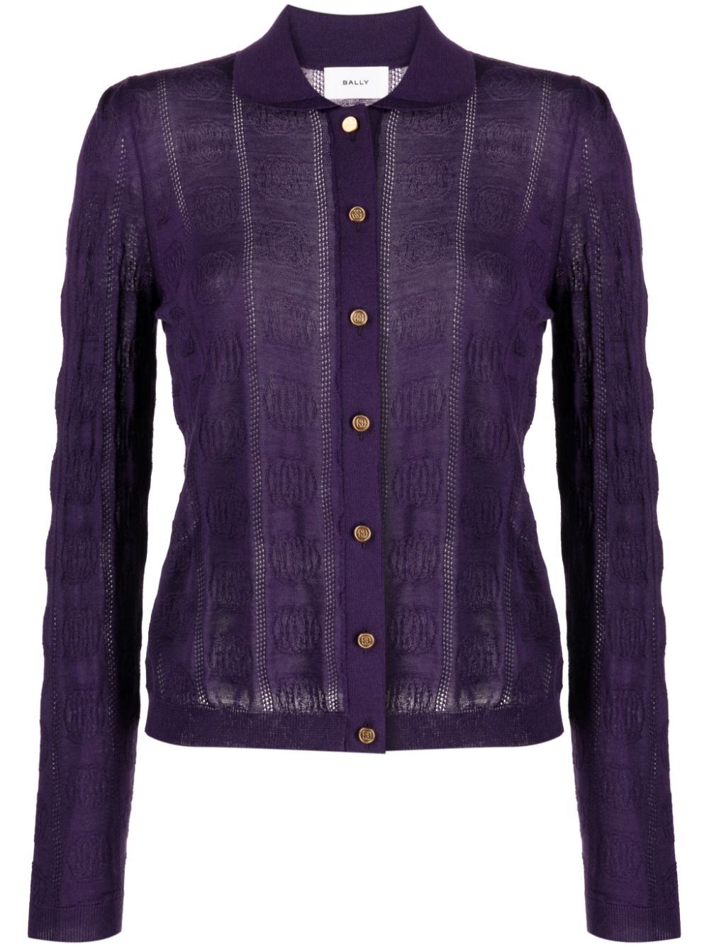 Bally Cardigan aus Monogramm-Jacquard - Violett von Bally