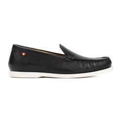 Bally Herren Loafers Aus Schwarzem Genarbtem Hirschleder von Bally