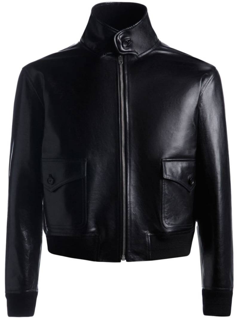 Bally Cropped-Jacke aus Leder - Schwarz von Bally