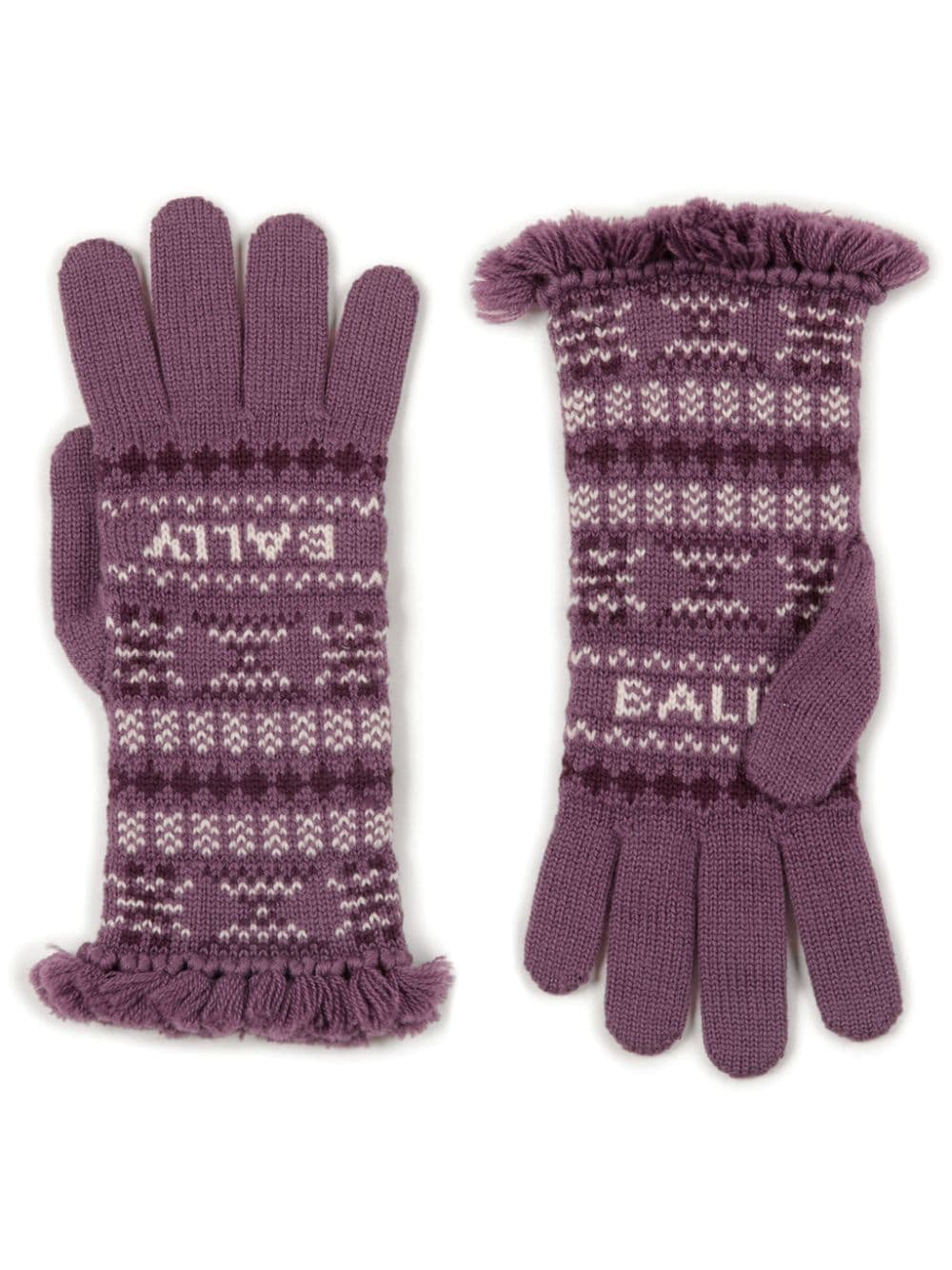Bally Handschuhe mit Fair-Isle-Strickmuster - Violett von Bally