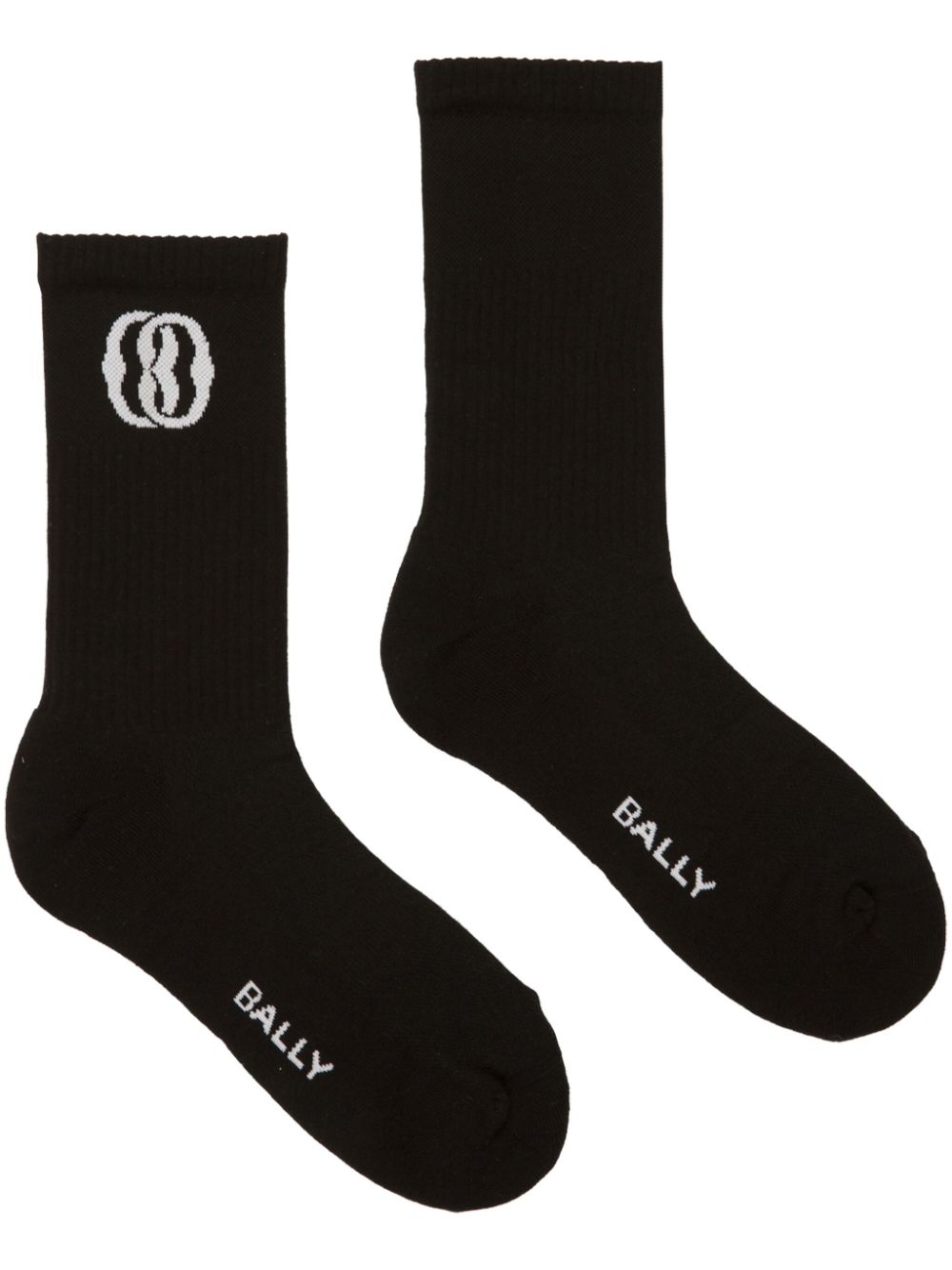 Bally Gerippte Socken mit Intarsien-Logo - Schwarz von Bally