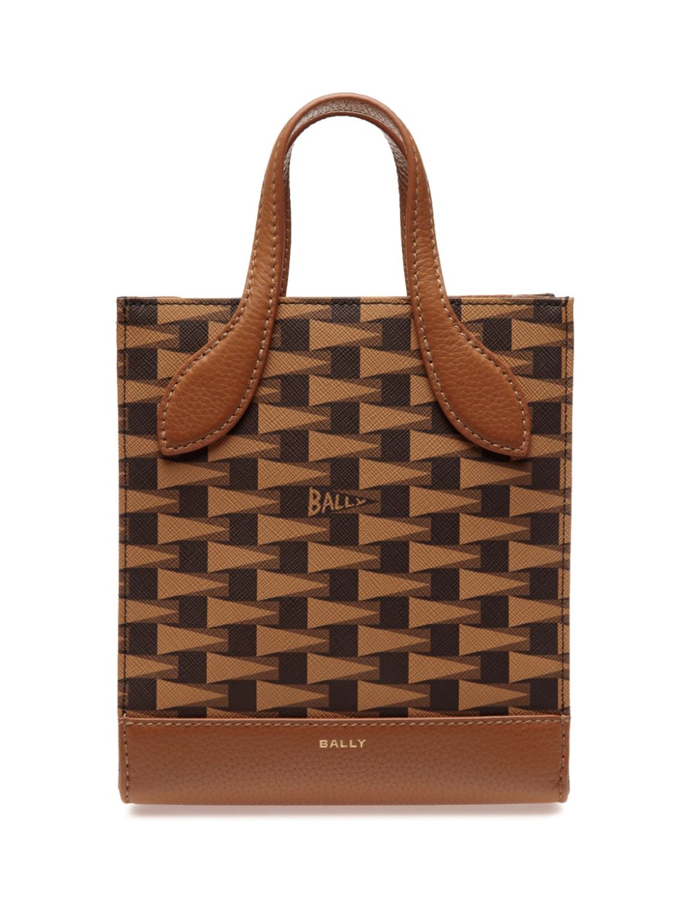 Bally Mini Shopper mit Print - Braun von Bally