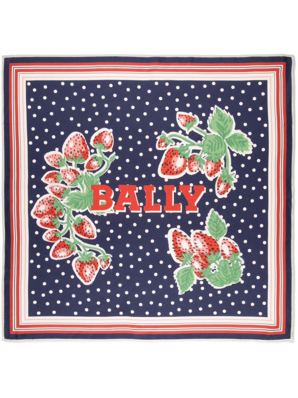 Bally Seidenschal mit Erdbeeren-Print - Blau von Bally