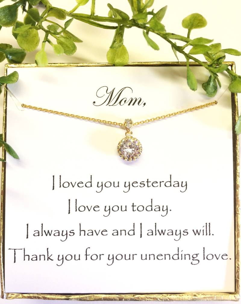 Kristall Solitär Anhänger Halskette - Geschenk Für Mama von BalmDesigns