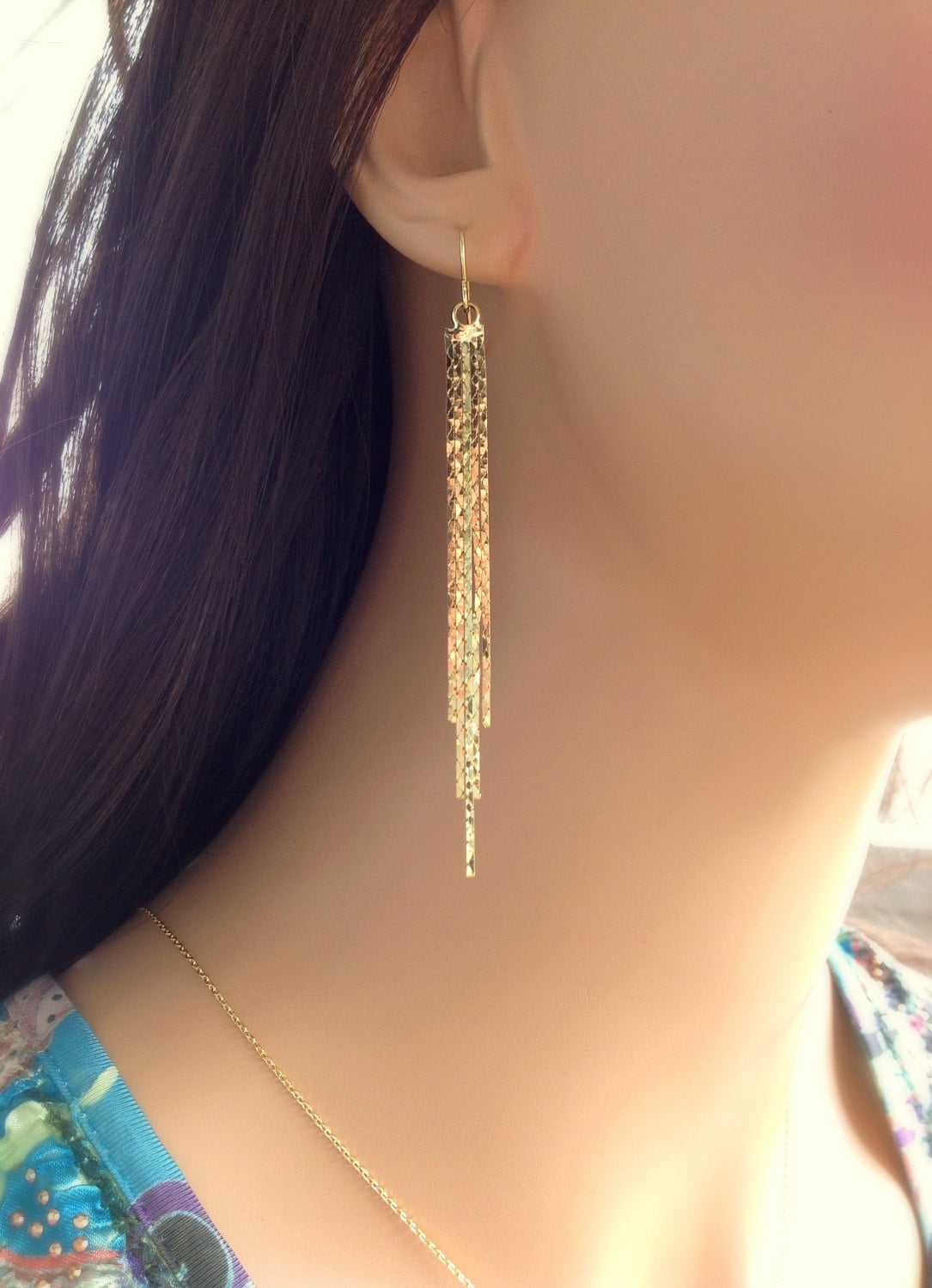 Lange Gold Schlangenkette Quaste Ohrringe Prom Baumeln Ohrringe Lange Gold Schlangenkette Quaste Ohrringe Prom Baumeln Ohrringe von BalmDesigns
