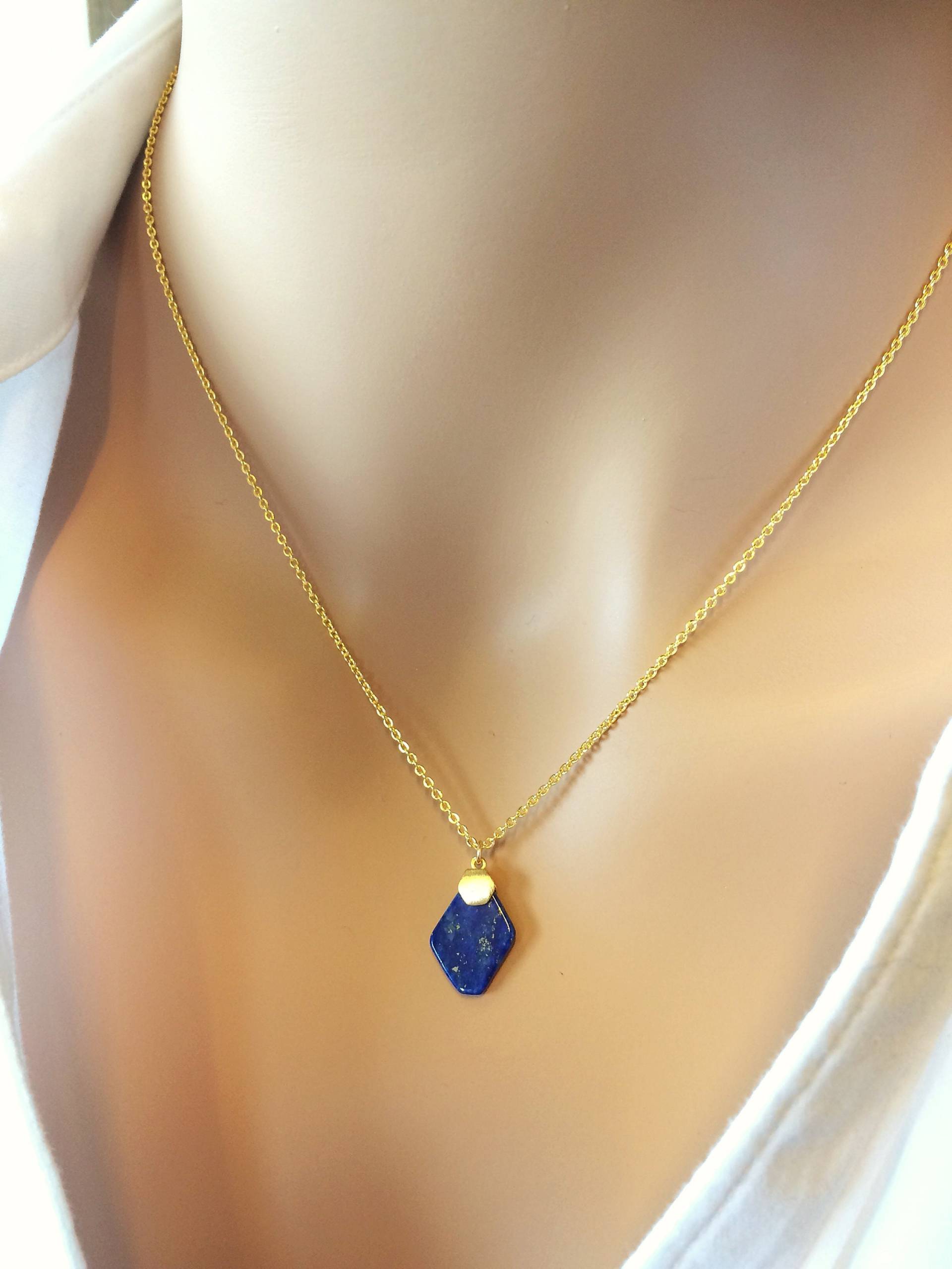 Lapis Lazuli Anhänger Halskette Edelstein-Schmuck Lapis Lazuli Anhänger Halskette Edelstein-Schmuck von BalmDesigns