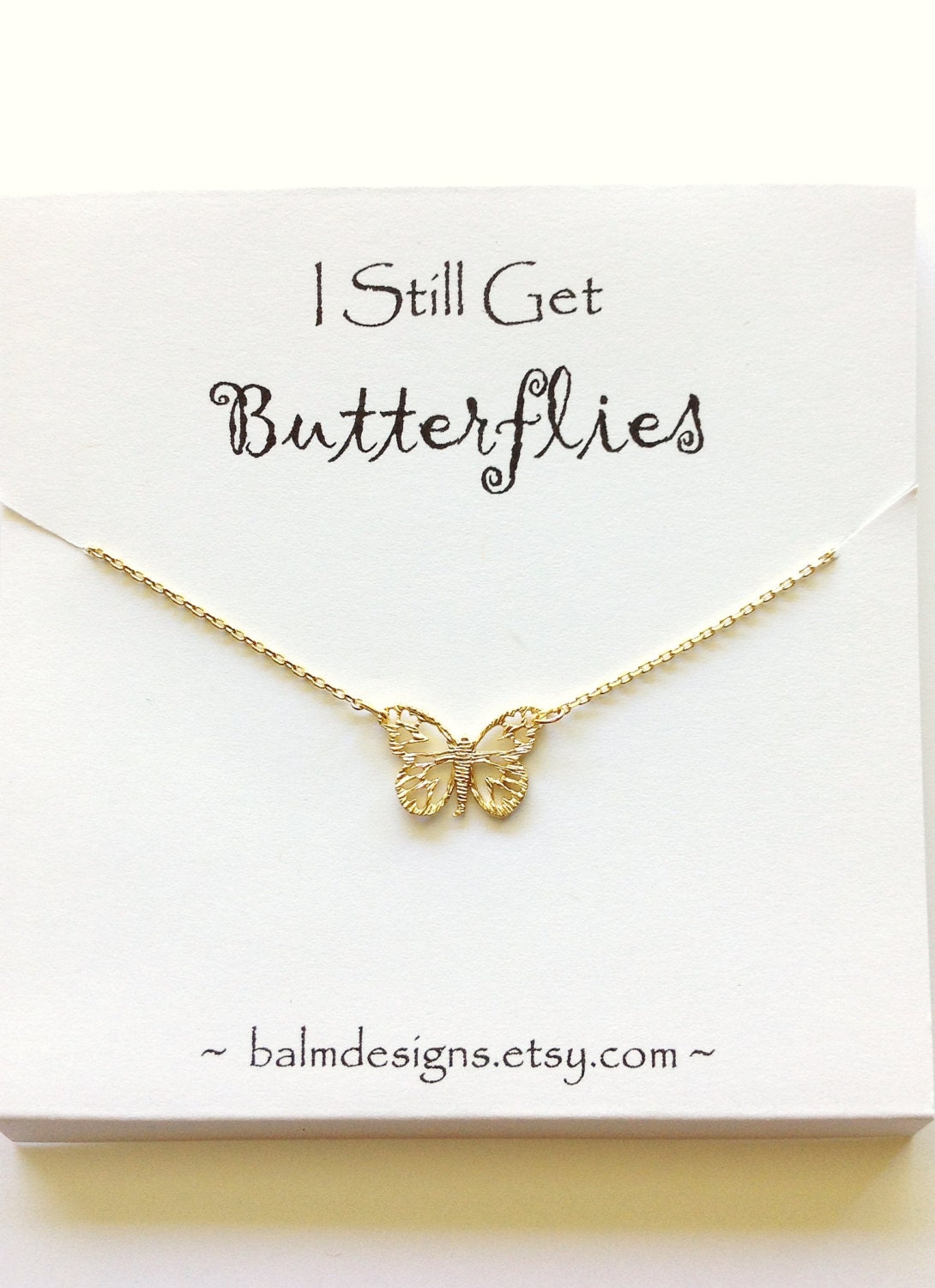 Schmetterling Anhänger Halskette Glitzernde Gold Oder Silber Kette Schmetterling Anhänger Halskette Glitzernde Gold Oder Silber Kette von BalmDesigns
