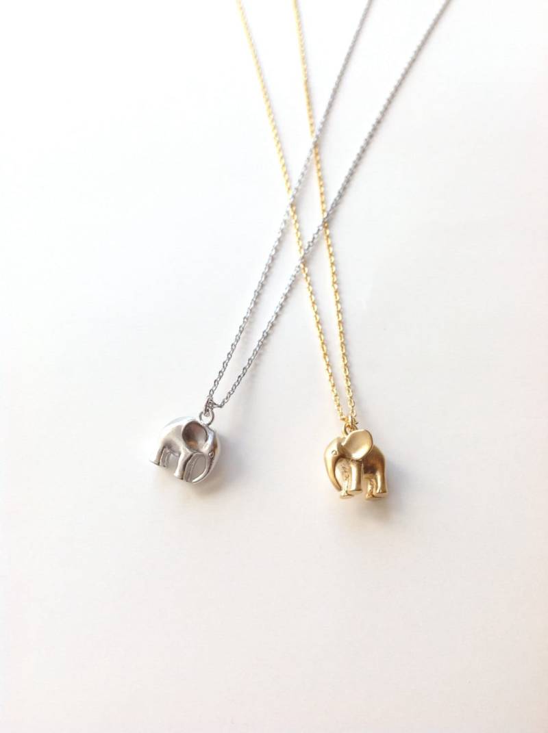 Zierliche Elefant Kette Gold Oder Silber Charm Anhänger, Glitzernde Kette von BalmDesigns