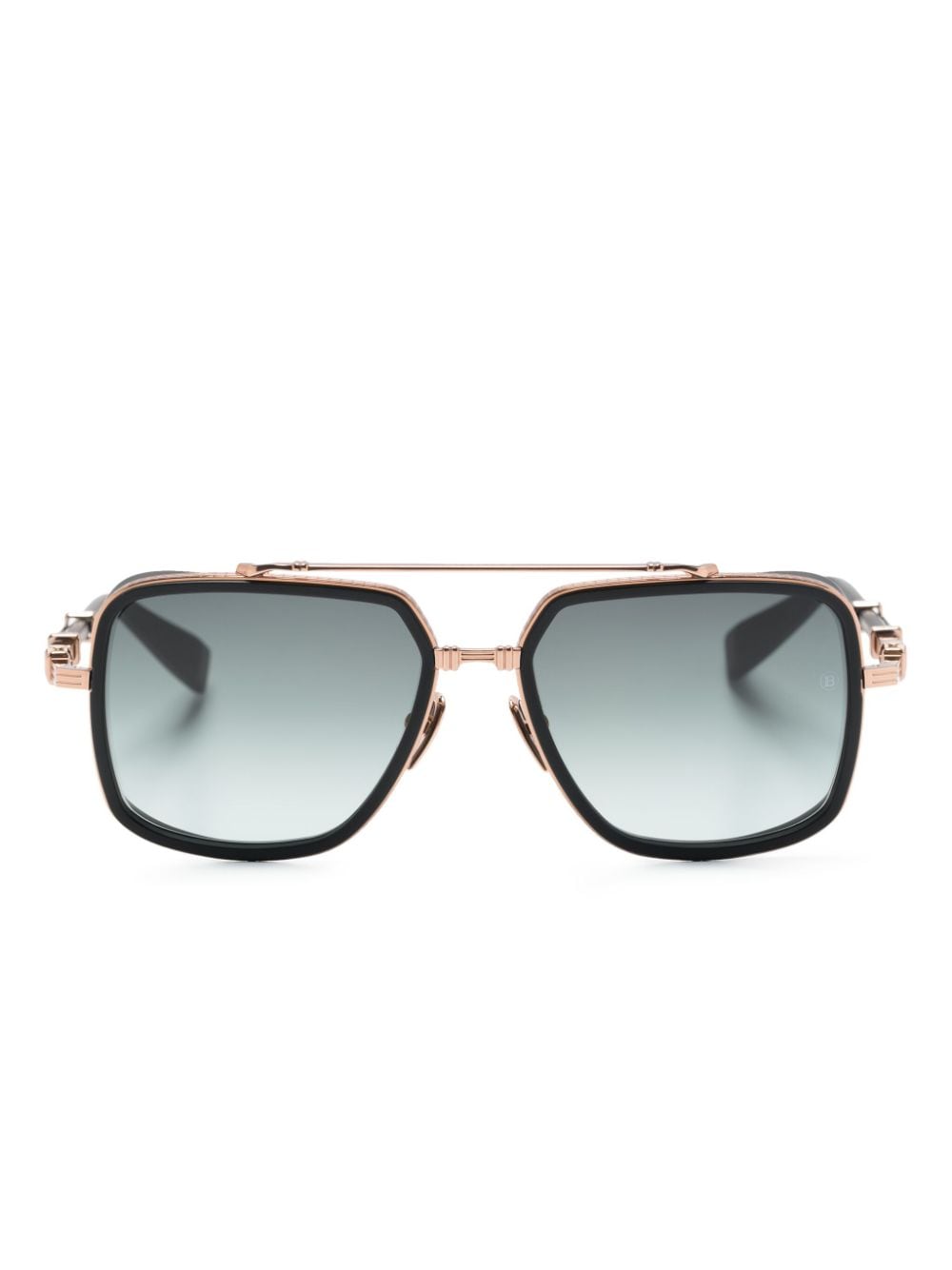 Balmain Eyewear Eckige BPS 108E Sonnenbrille mit Logo - Schwarz von Balmain Eyewear