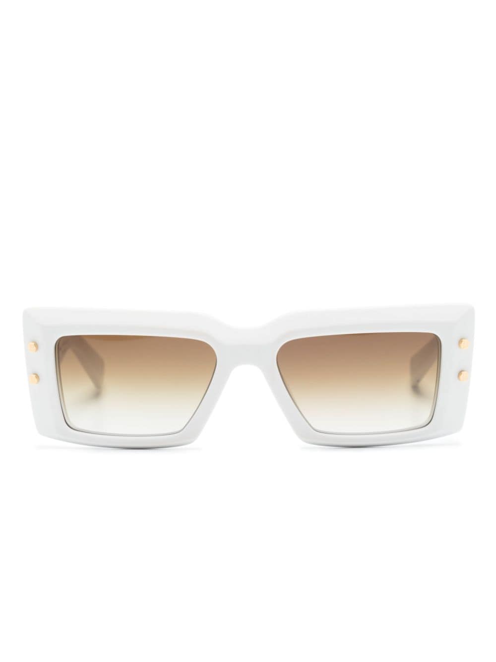 Balmain Eyewear Sonnenbrille mit eckigem Gestell - Weiß von Balmain Eyewear