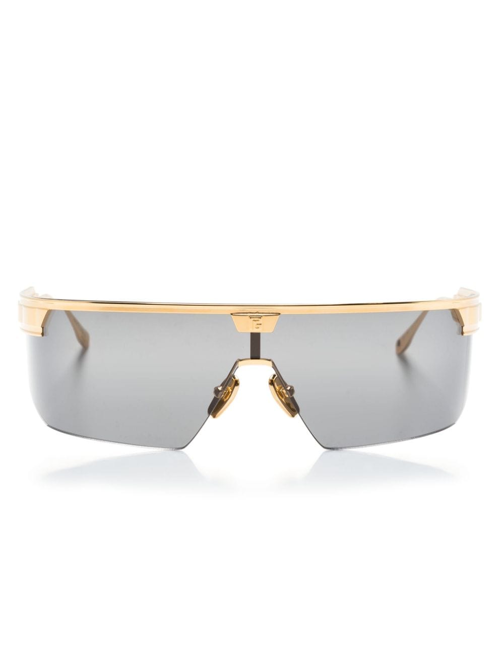 Balmain Eyewear Major Sonnenbrille mit Shield-Gestell - Gold von Balmain Eyewear