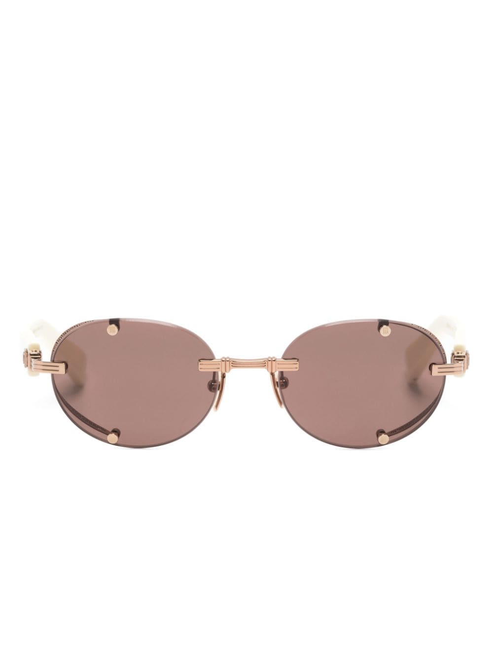 Balmain Eyewear Sonnenbrille mit ovalem Gestell - Nude von Balmain Eyewear