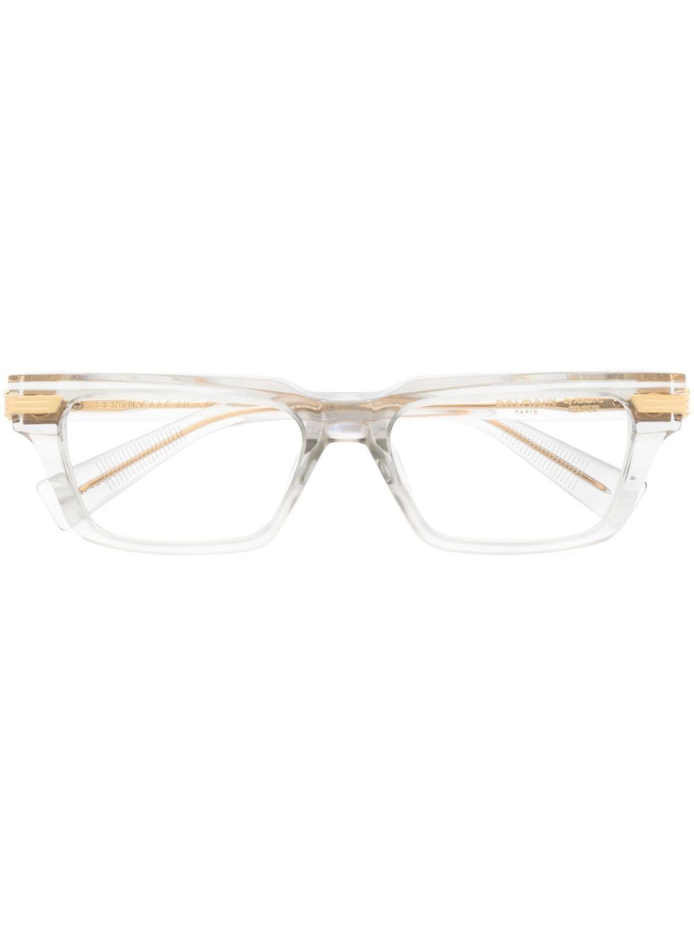 Balmain Eyewear Eckige Brille mit Logo-Schild - Grau von Balmain Eyewear