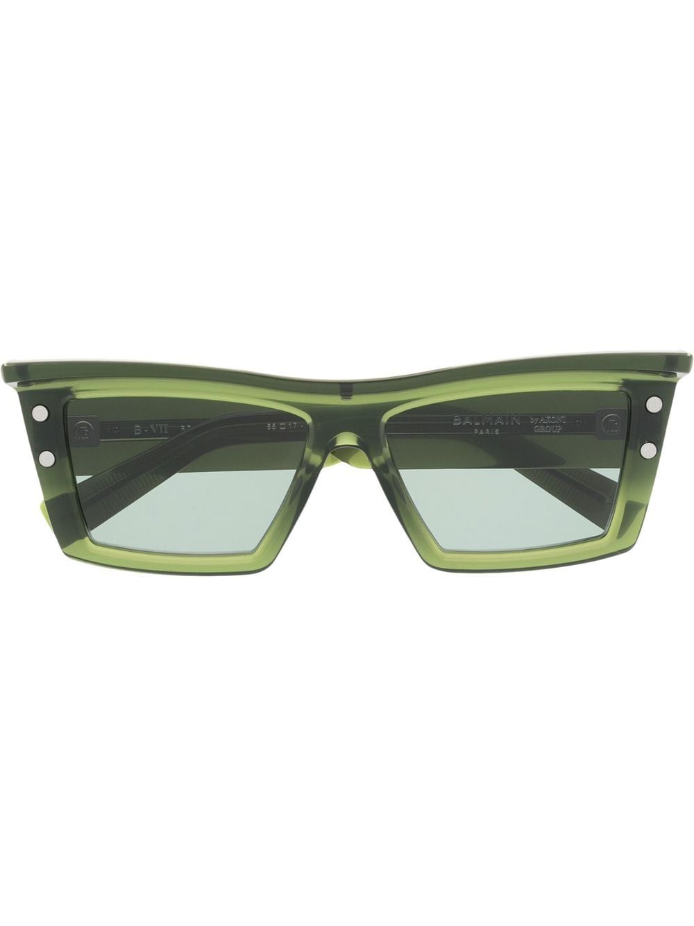 Balmain Eyewear Sonnenbrille mit eckigem Gestell - Grün von Balmain Eyewear