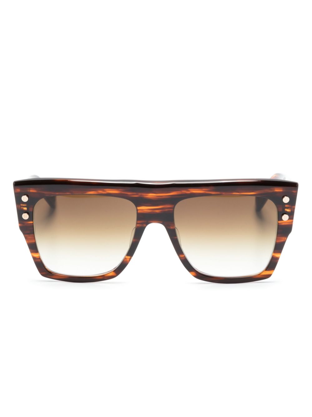 Balmain Eyewear Eckige Sonnenbrille in Schildpattoptik - Braun von Balmain Eyewear